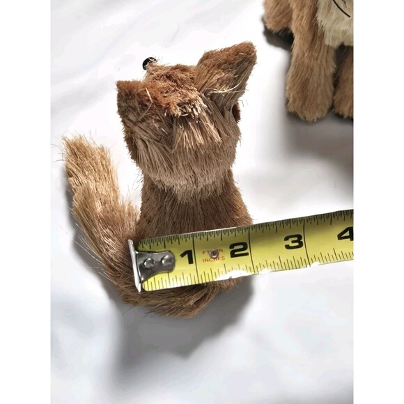 Rustic Brush Fox Farmhouse Figures Set of 2 Autumn Thanksgiving Tabletop Decor - Picture 9 of 13